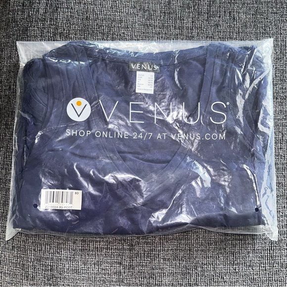 VENUS NWT V-Neck Side Wrap Mini Dress women’s XS navy blue exercise dress - Picture 6 of 9
